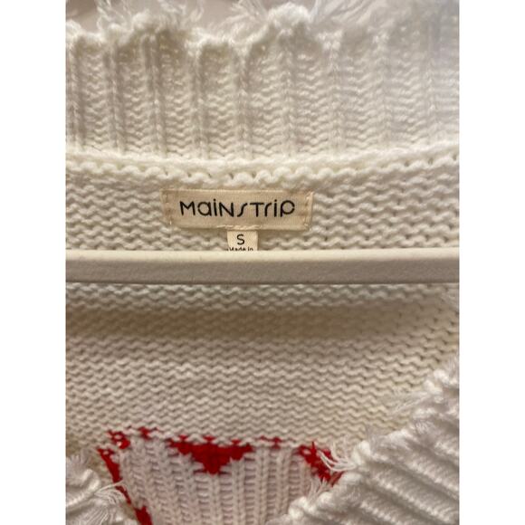 Valentine Heart Knit Mainstrip Distressed Pink Love Hearts Novelty Print Small - Picture 2 of 9